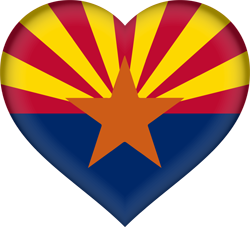 Corazón 3D de la bandera de Arizona