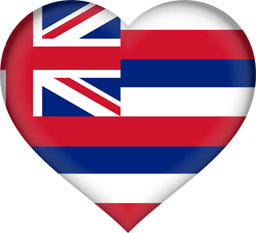 Corazón 3D de la bandera de Hawái
