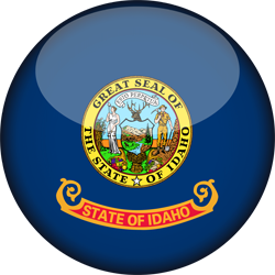 3D redonda de la bandera de Idaho