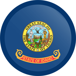Botón redondo de la bandera de Idaho