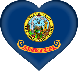 Corazón 3D de la bandera de Idaho