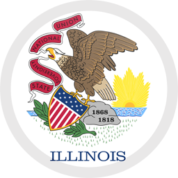Botón redondo de la bandera de Illinois