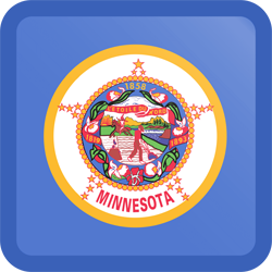 Botón cuadrado de la bandera de Minnesota