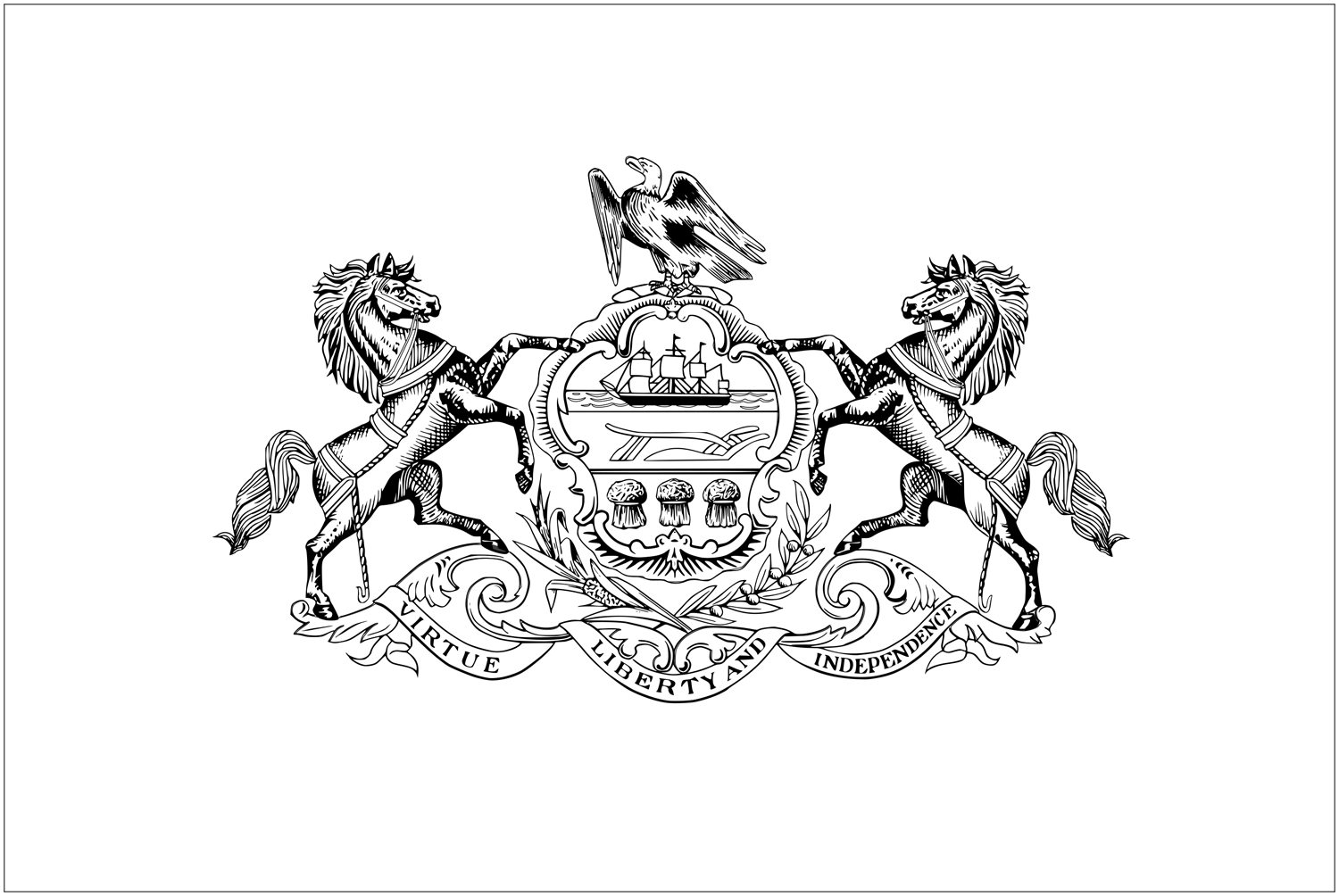 Para colorear de la bandera de Pensilvania