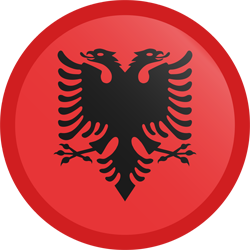 Botón redondo de la bandera de Albania