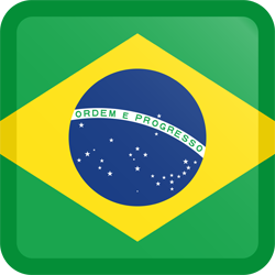 Botón cuadrado de la bandera de Brasil