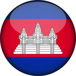 3D redonda de la bandera de Camboya