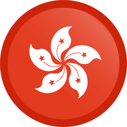 Botón redondo de la bandera de Hong Kong