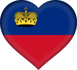 Corazón 3D de la bandera de Liechtenstein