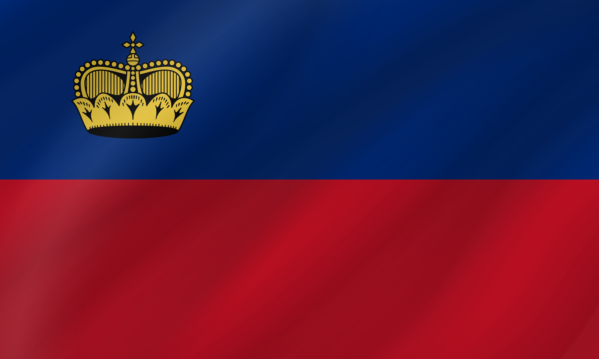 Ondulada de la bandera de Liechtenstein
