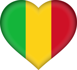 Corazón 3D de la bandera de Mali