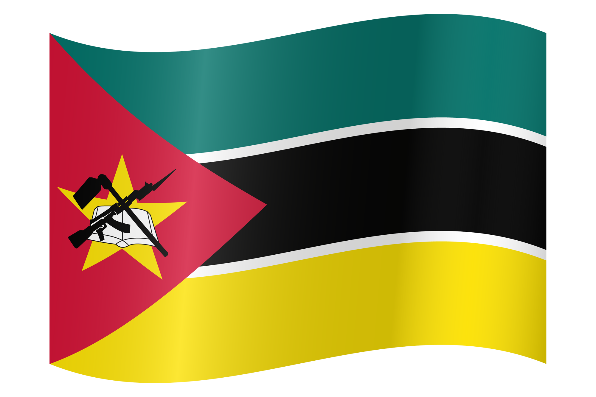 Ondeante de la bandera de Mozambique