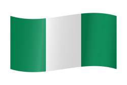 Ondeante de la bandera de Nigeria
