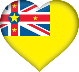 Corazón 3D de la bandera de Niue