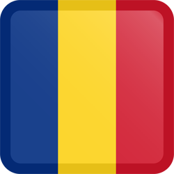 Botón cuadrado de la bandera de Rumanía