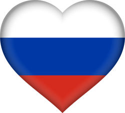 Corazón 3D de la bandera de Rusia