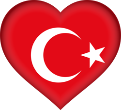 Corazón 3D de la bandera de Turquía