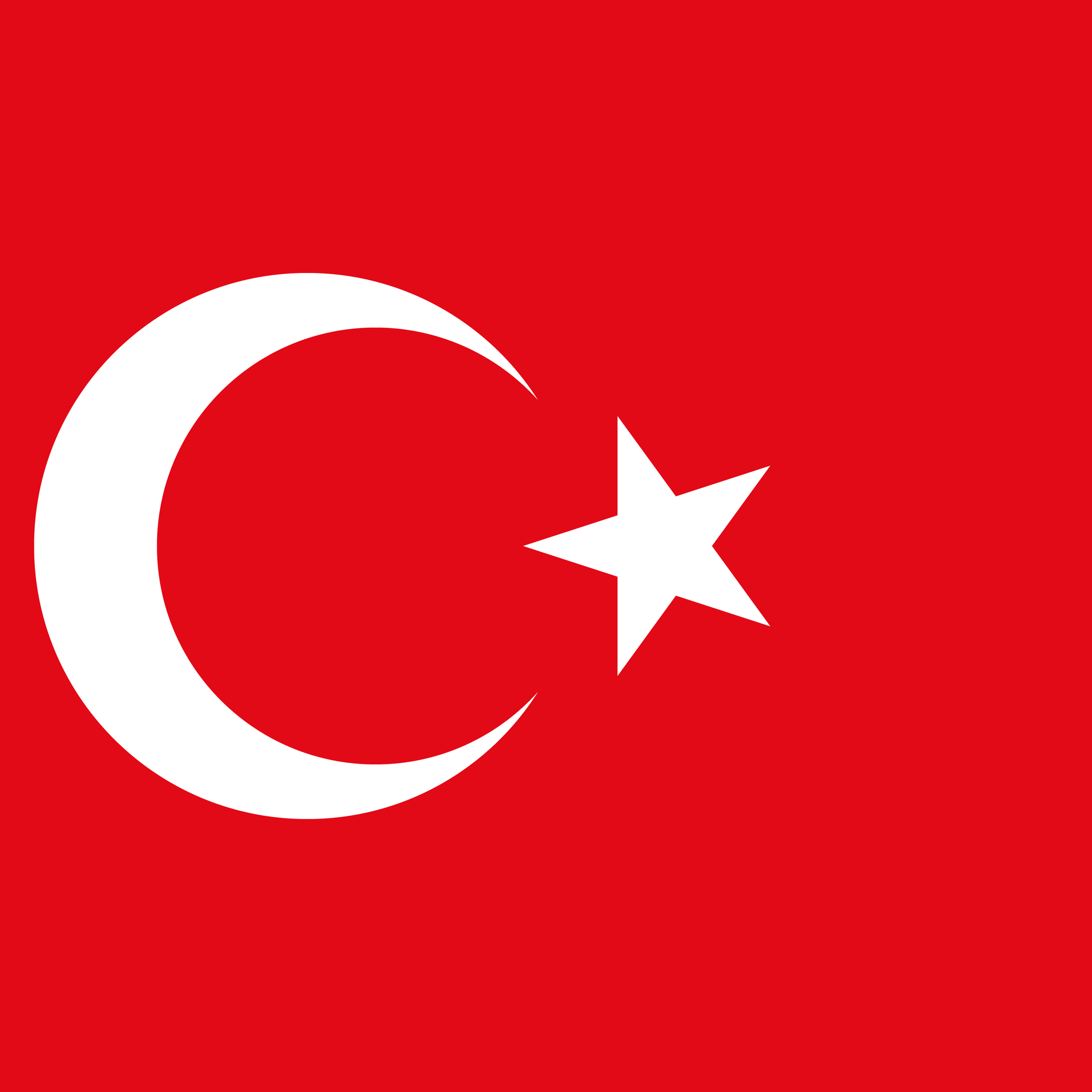 Cuadrada de la bandera de Turquía