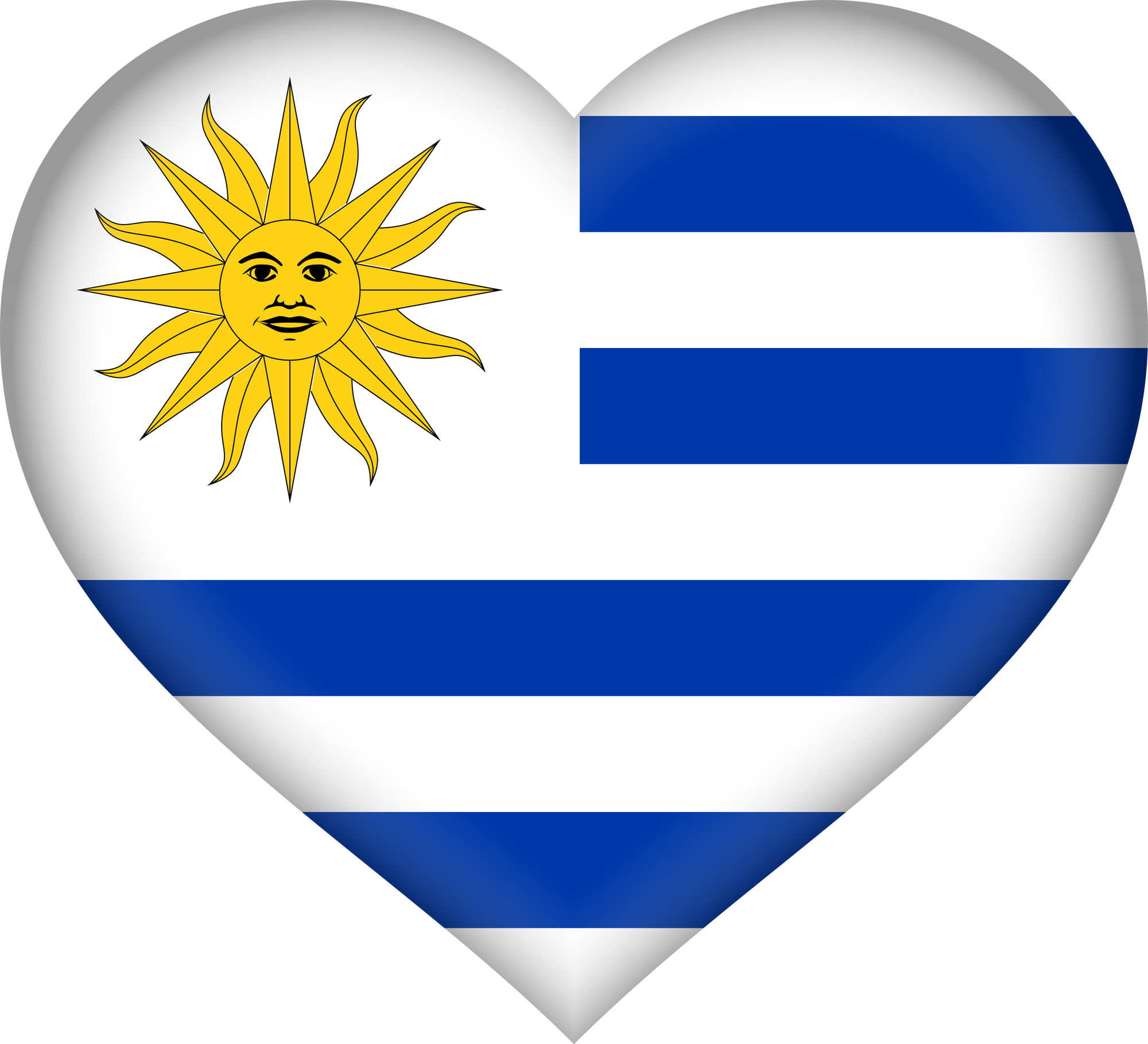 Corazón 3D de la bandera de Uruguay